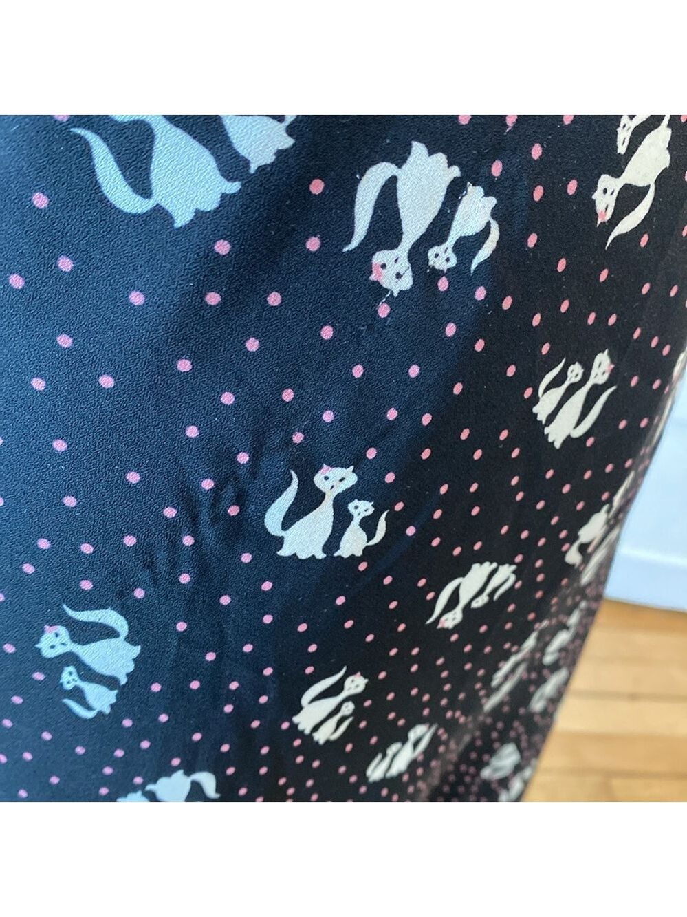 Speechless Black Dress with White Cats, Size 7 - Picture 15 of 16
